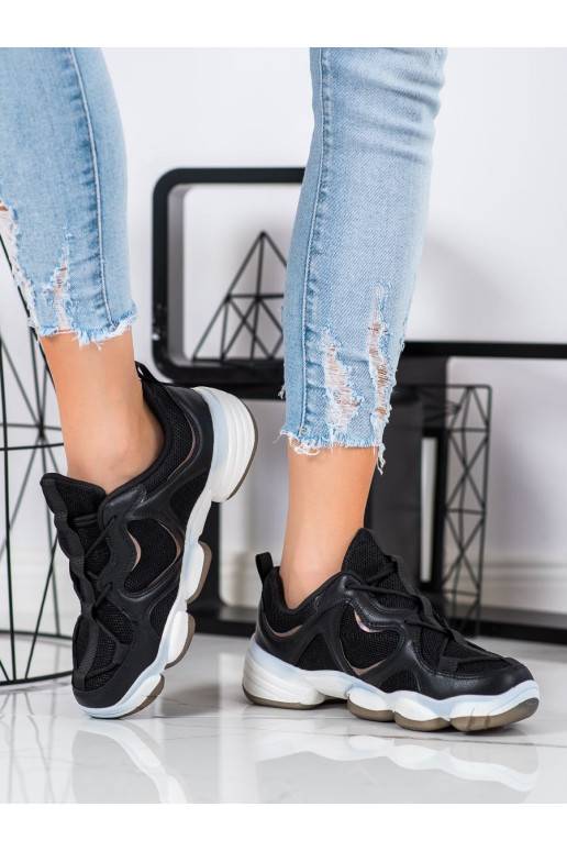 Stilīgi melnas krāsas Sneakers apavi modeļa apavi 