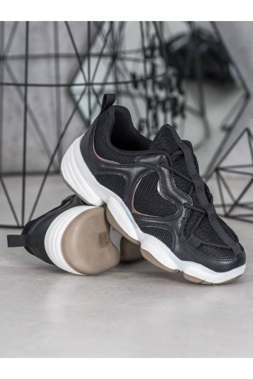 Stilīgi melnas krāsas Sneakers apavi modeļa apavi 