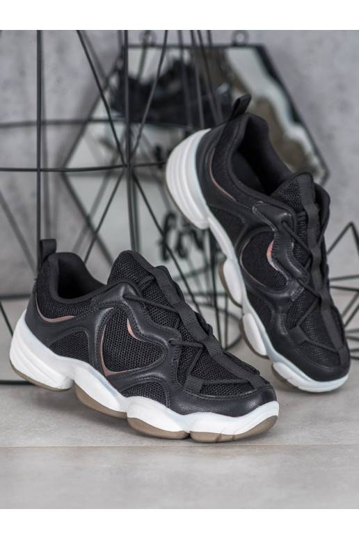 Stilīgi melnas krāsas Sneakers apavi modeļa apavi 