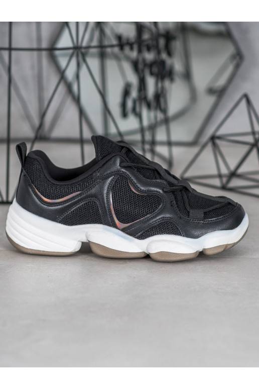 Stilīgi melnas krāsas Sneakers apavi modeļa apavi 