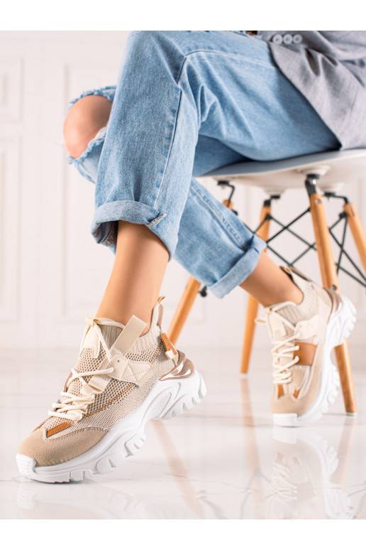 šņorējami Apavi kedu modelī Shelovet smilšu krāsas