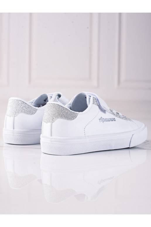 brīvā laika apavi dziecięce Shelovet balta krāsa ze srebrnym brokatem