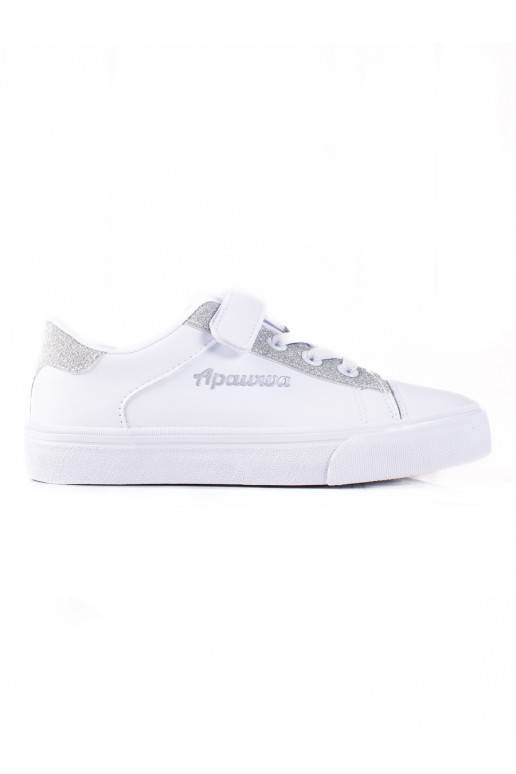 brīvā laika apavi dziecięce Shelovet balta krāsa ze srebrnym brokatem