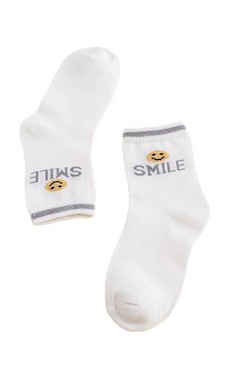 Zeķes Shelovet balta krāsa Smile