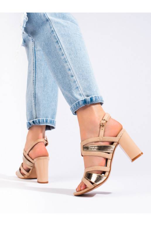 sandales  uz papēža bēšs- Vineza