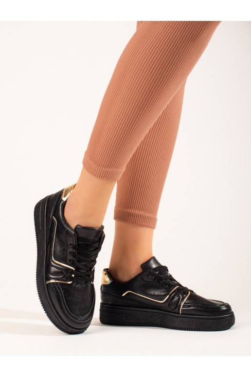 melnas krāsas Apavi kedu modelī ar platformu Shelovet melnas krāsas Apavi kedu modelī ar platformu Shelovet