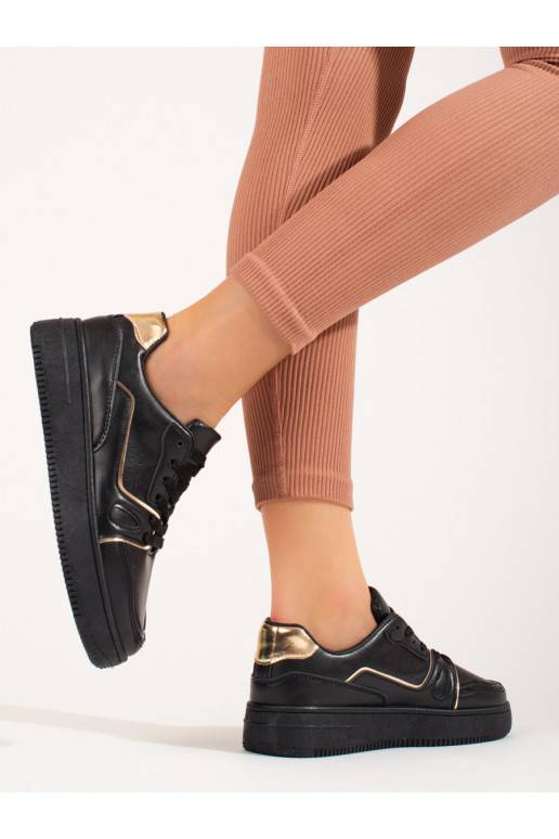 melnas krāsas Apavi kedu modelī ar platformu Shelovet melnas krāsas Apavi kedu modelī ar platformu Shelovet