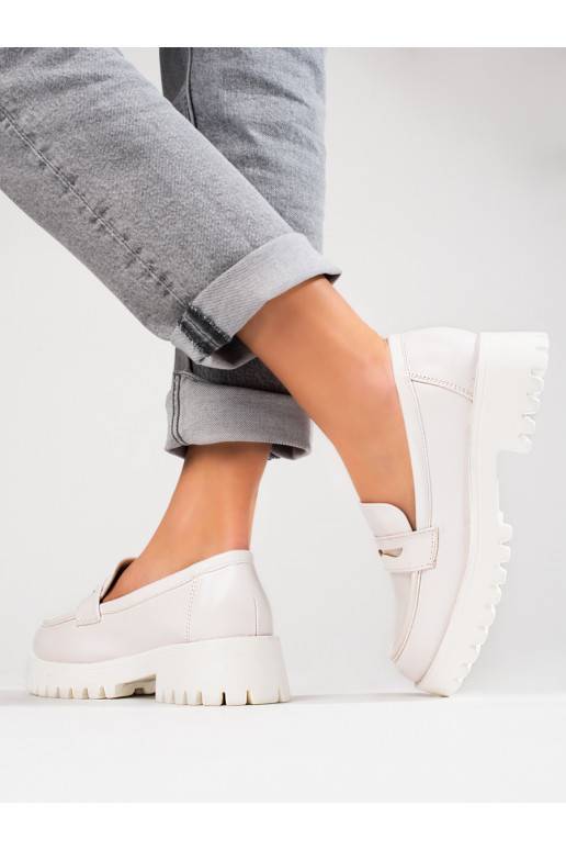 Baltas krāsas loafersy ar platformu...