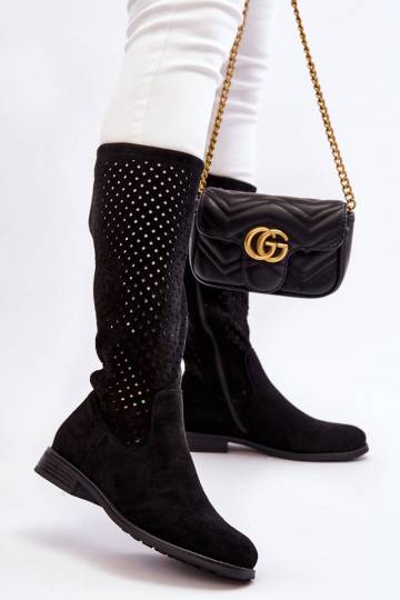 Ažūra zamšādas garie zābaki... 2