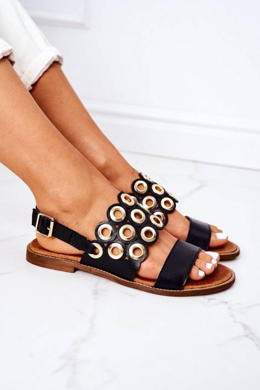 Ažūra basenes Shoes melnas krāsas