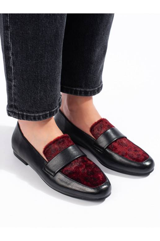 Sieviešu zābaki ar kažokādu Shelovet bordo krāsa