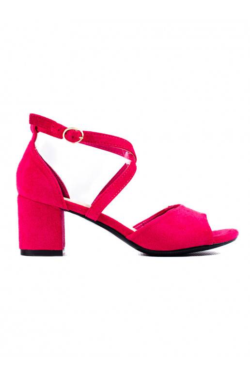 zamšādas kurpes uz papēža rozā krāsa Potocki