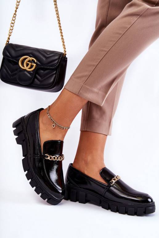 Laque apavi melnas krāsas Anne