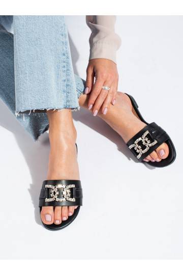  Melnas krāsas čības  z elegancką klamrą Shelovet 2