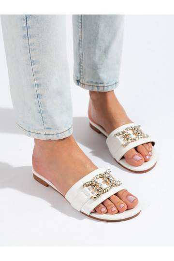  balta krāsa čības  z elegancką klamrą Shelovet 2