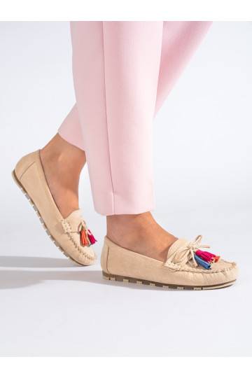 smilšu krāsas  mokasīni boho Shelovet 2