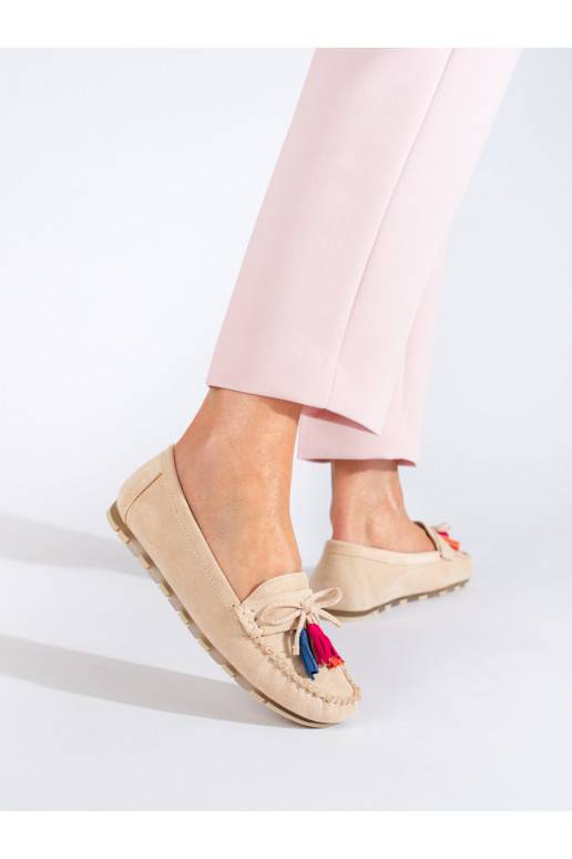 smilšu krāsas  mokasīni boho Shelovet