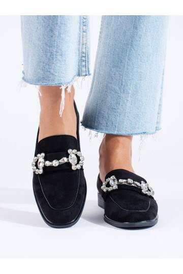 Melns mokasīni  ar sprādzēm Shelovet