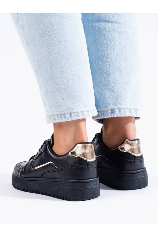 melnas krāsas Apavi kedu modelī ar platformu Shelovet melnas krāsas Apavi kedu modelī ar platformu Shelovet