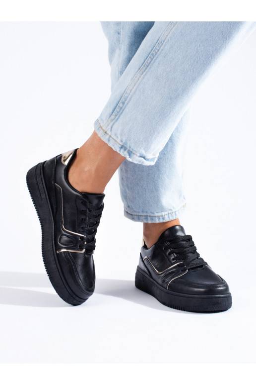 melnas krāsas Apavi kedu modelī ar platformu Shelovet melnas krāsas Apavi kedu modelī ar platformu Shelovet