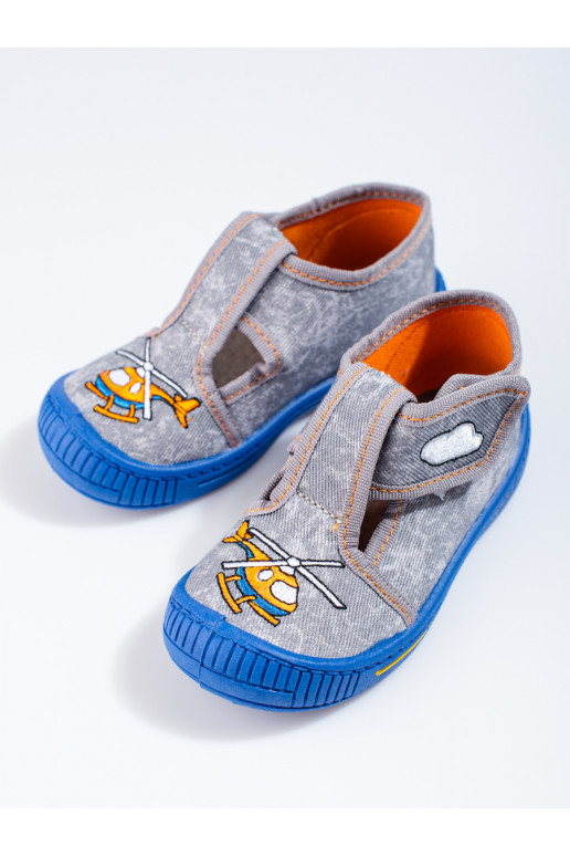 Pelēkas krāsas kapcie z helikopterem  Shelovet