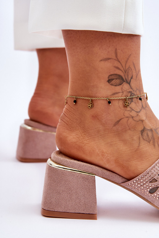 Čības ar papēdi ar tīkliņu S.Barski Nude Čības ar papēdi ar tīkliņu S.Barski Nude