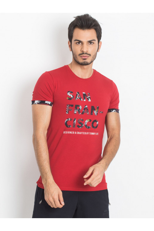 TOMMY LIFE Sarkans vīriešu t-krekls...