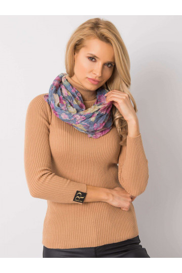 Zilā ietīšana ar ziedu rakstu