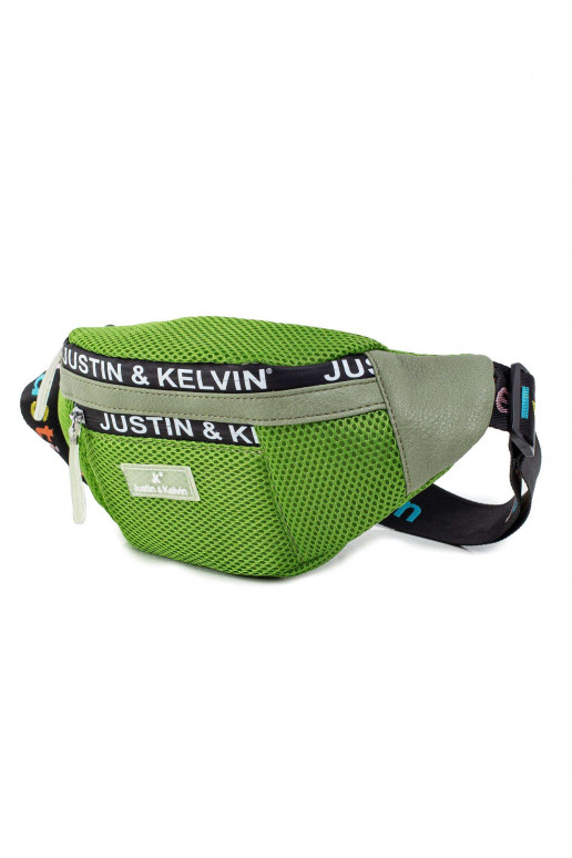 Zaļa nieres paciņa ar krāsainu svītru