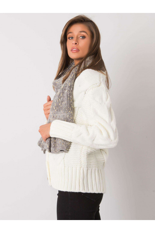 Sieviešu pelēka šalle ar zelta pavedienu