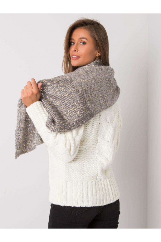 Sieviešu pelēka šalle ar zelta pavedienu