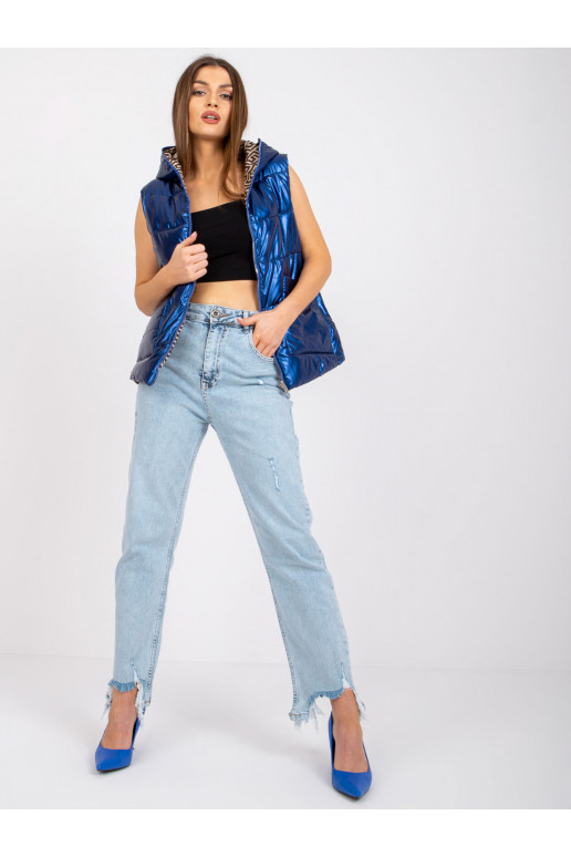 Zila apgriežama Addison veste ar kapuci