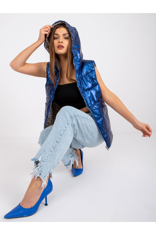 Zila apgriežama Addison veste ar kapuci