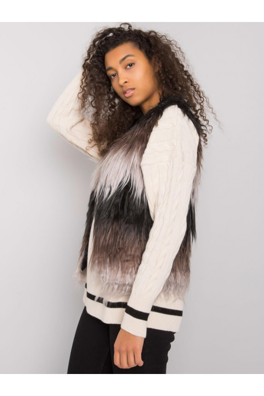 Romi sieviešu melna pelēka kažokādas...