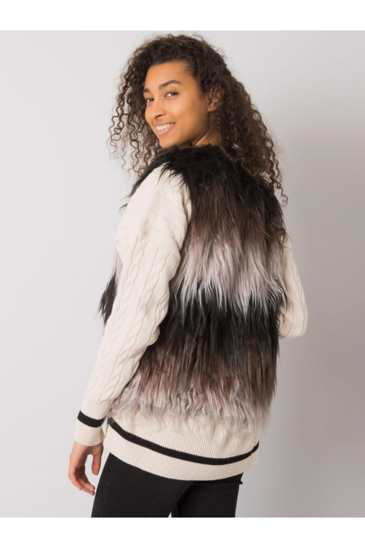 Romi sieviešu melna pelēka kažokādas...