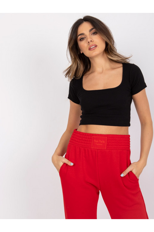 Rosa RUE PARIS melns rievotais tops