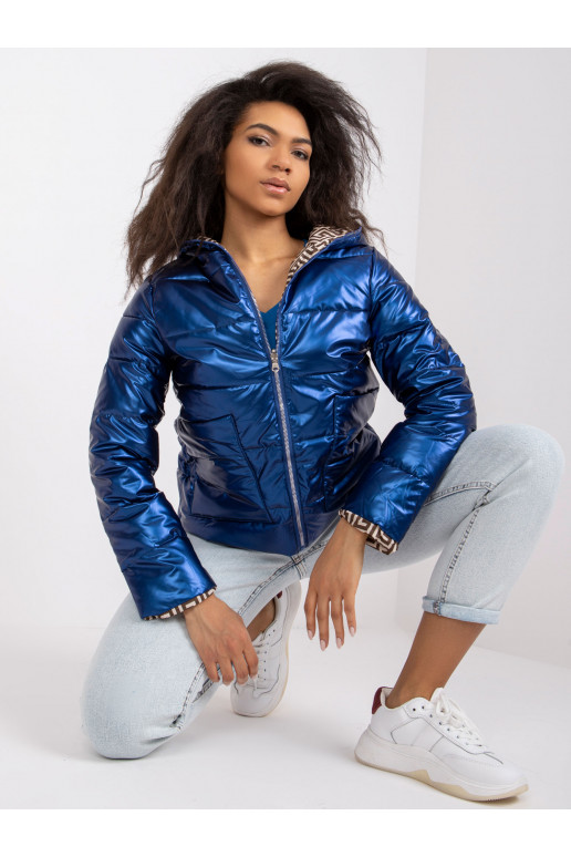 Zila grozāma jaka ar kapuci Arta