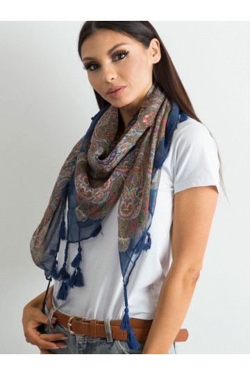 Tumši zila šalle ar apdruku... 2