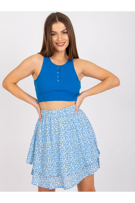 Riley RUE PARIS zils tops ar spiedpogām