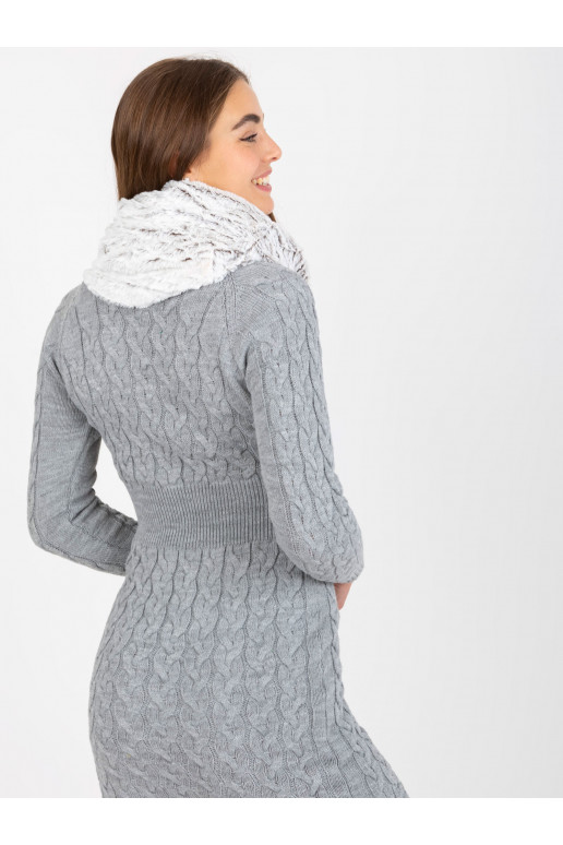 Balts-tumši brūns mākslīgās kažokādas...